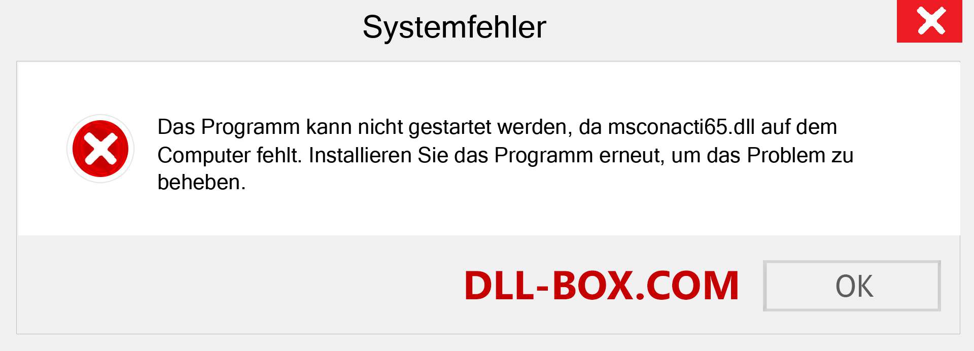 msconacti65.dll-Datei fehlt?. Download für Windows 7, 8, 10 - Fix msconacti65 dll Missing Error unter Windows, Fotos, Bildern